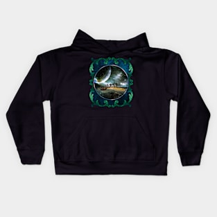 Wondeful tropical island in the night Kids Hoodie